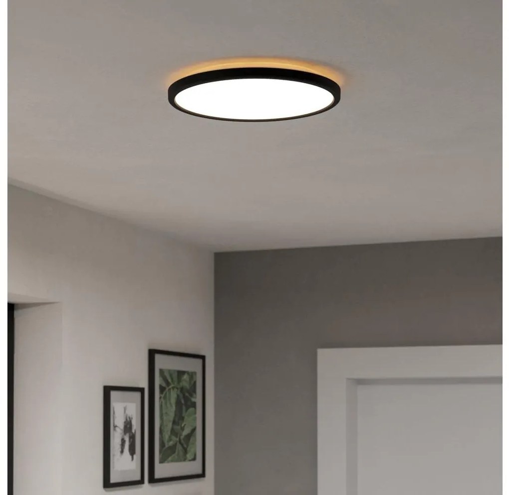 Eglo 901438-LED Kúpeľňové stropné svietidlo ROVITO 13,9W/230V pr.30cm IP44 čierna EG901438