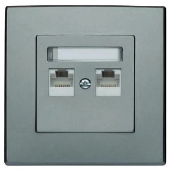 GPK-2L Dvojitá počítačová zásuvka RJ45 inox