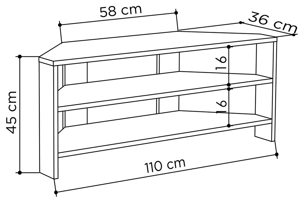 Rohový TV stolík Houseland Thales mramor Carrara