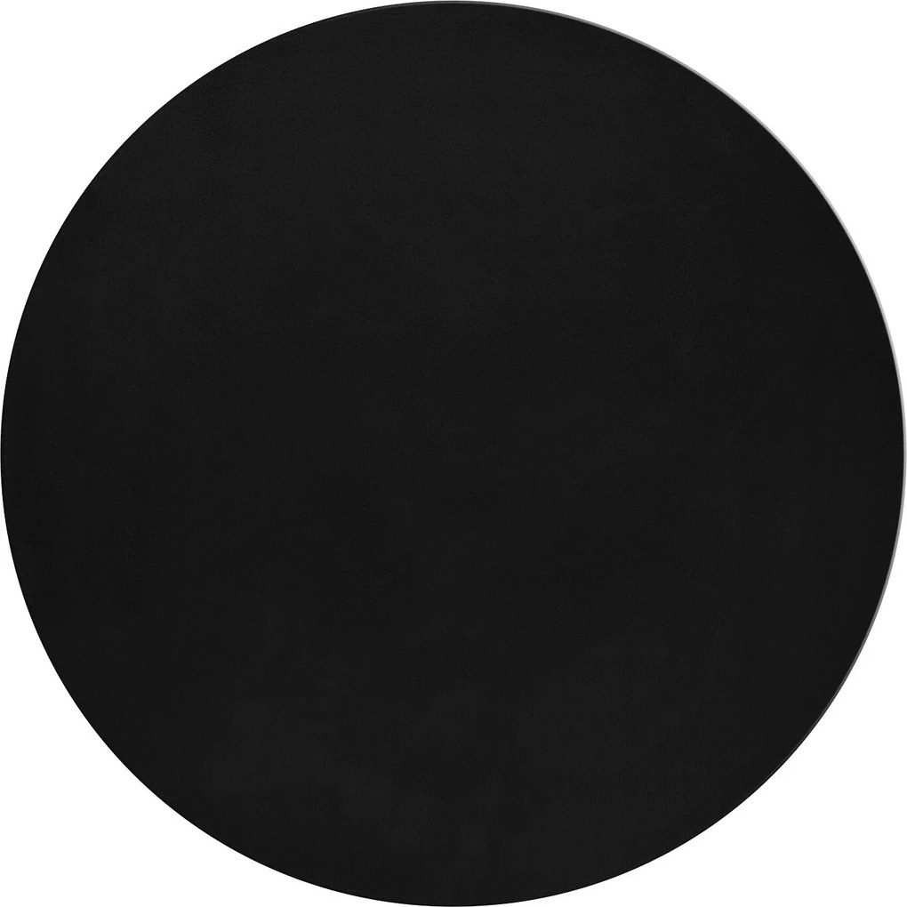 Ayyildiz, Kusový koberec Pouffy 5100 Black kruh, 120x120 (priemer) kruh, čierna, obývacia izba