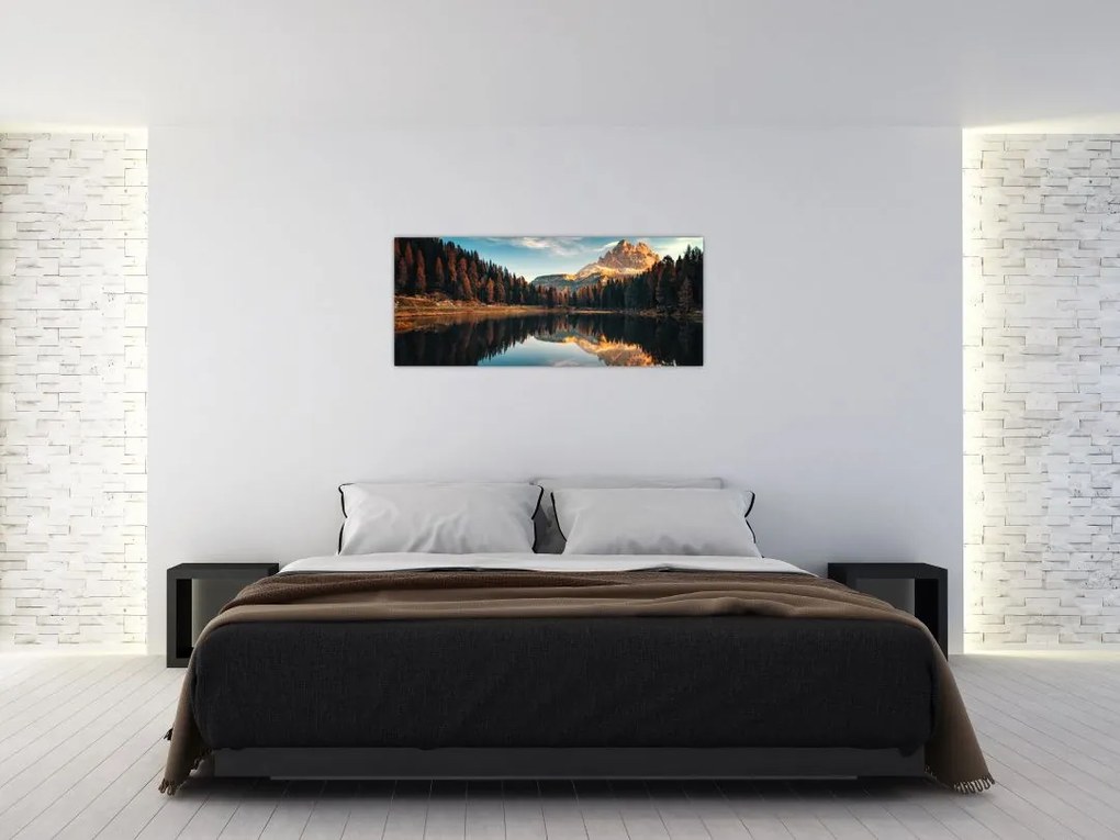 Obraz - Alpy, Taliansko, Dolomity, Lago Antorno (120x50 cm)