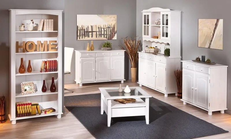 Komoda In-Livio, bielená borovica