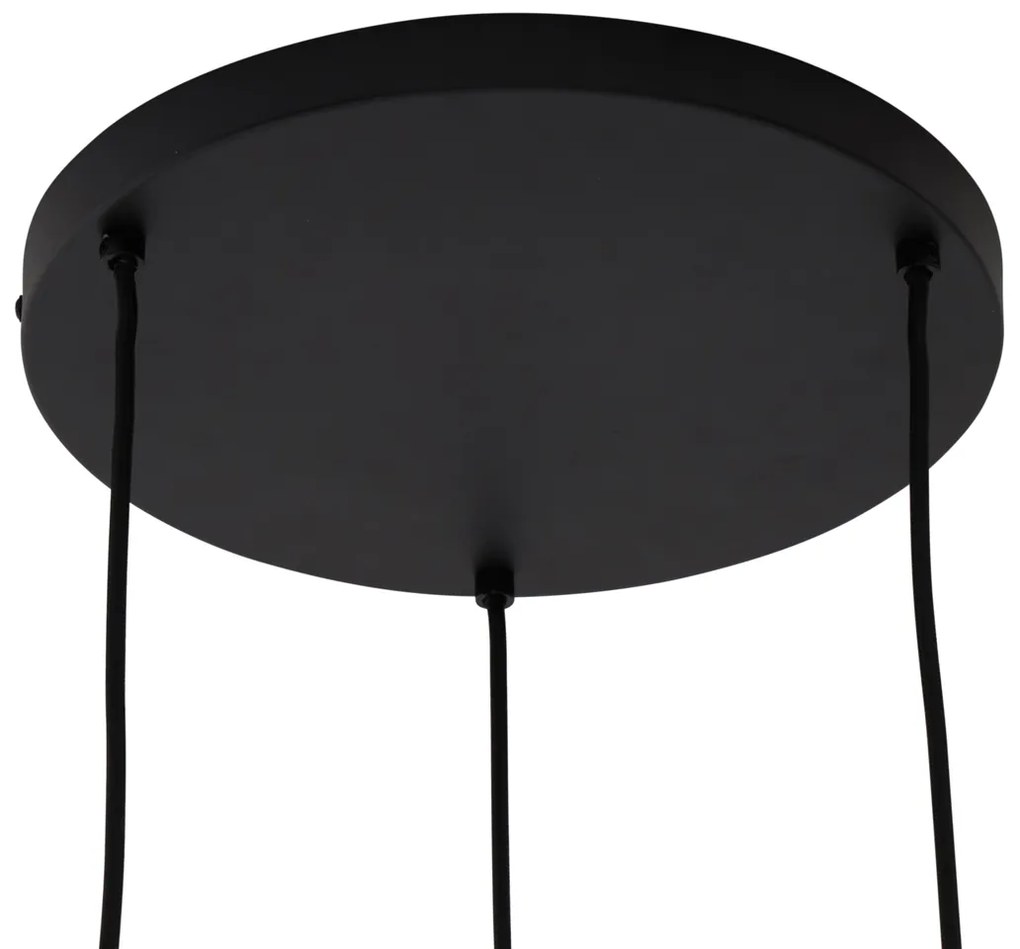 Bohemian závesné svietidlo čierne s bambusom 3-svetlo - Lily