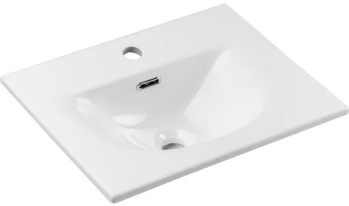 Závěsná skříňka Nova Black I se zápustným umyvadlem 50 cm černá/bílá