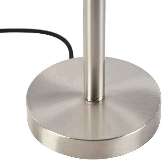 Klasická stolná lampa oceľ s plisovaným tienidlom biela 35 cm - Simplo