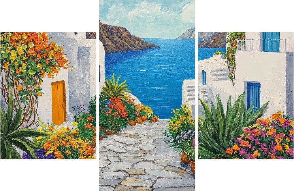 Obraz - Grécka ulička (90x60 cm)