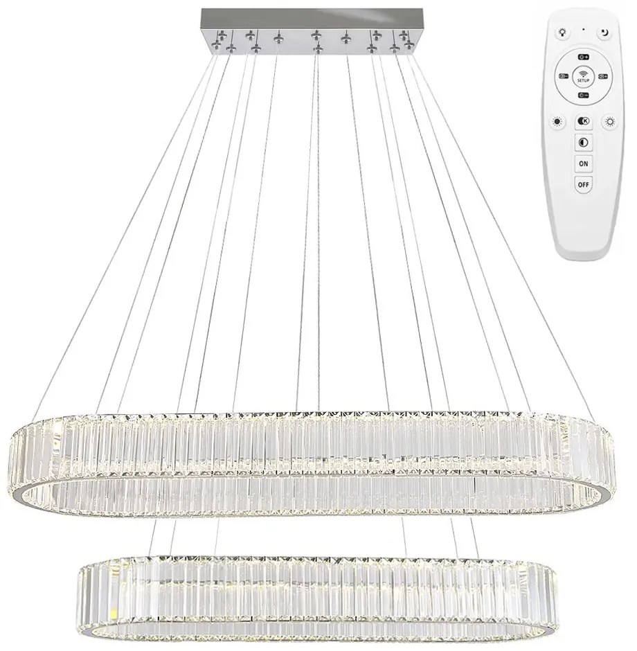 Toolight Toolight, LED stropné svietidlo 100x39 cm, 72W, APP1546-CP2, chrómová, OSW-05475