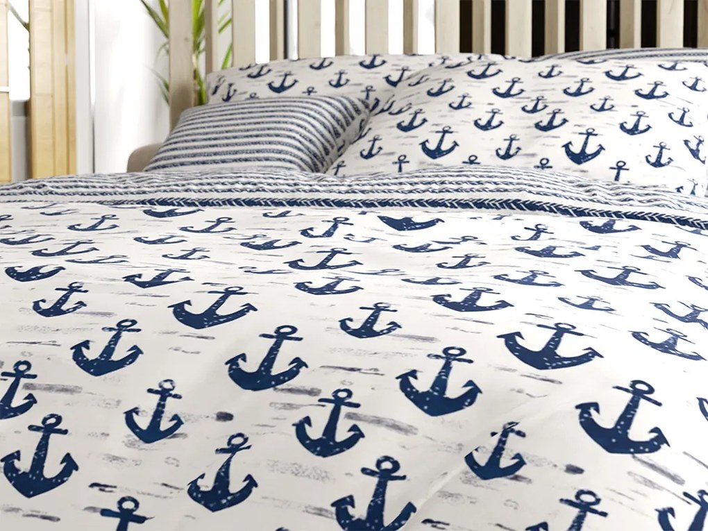 Polybavlnené obliečky NAVYSTA POLY modro-biele Rozmer obliečky: 70 x 90 cm | 140 x 200 cm
