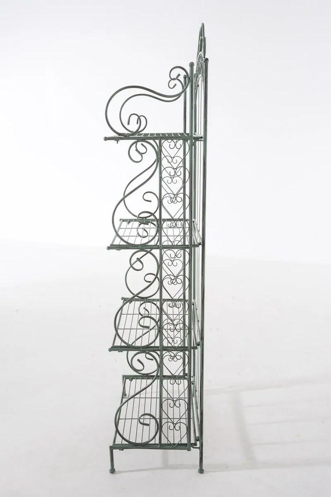 Kovová polica regál Anja - Zelená antik