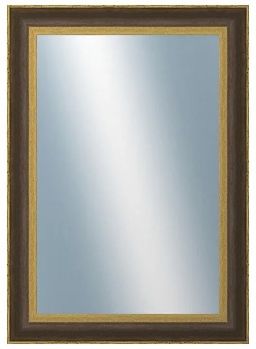 DANTIK - Zrkadlo v rámu, rozmer s rámom 50x70 cm z lišty ZVRATNÁ čiernozlatá plast (3071)