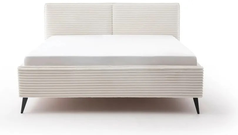 Béžová čalúnená dvojlôžková posteľ bez roštu 160x200 cm Matera – Meise Möbel