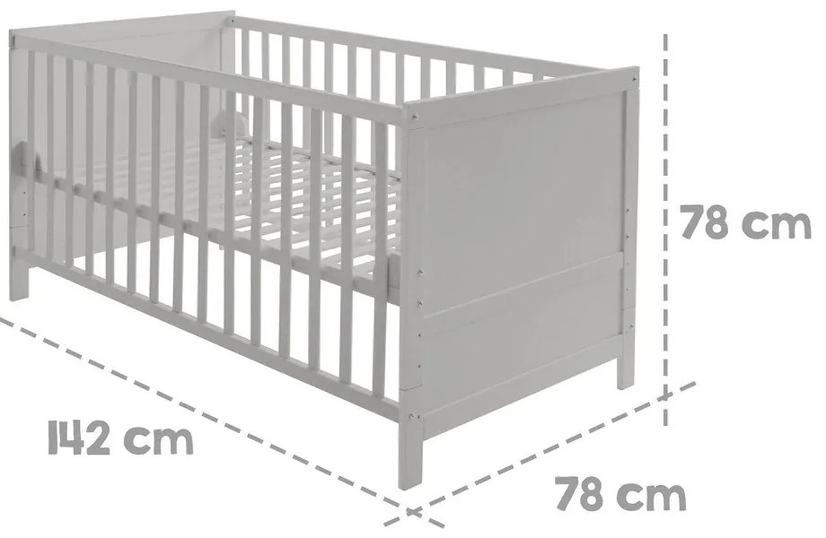 Svetlosivá postieľka 70x140 cm – Roba
