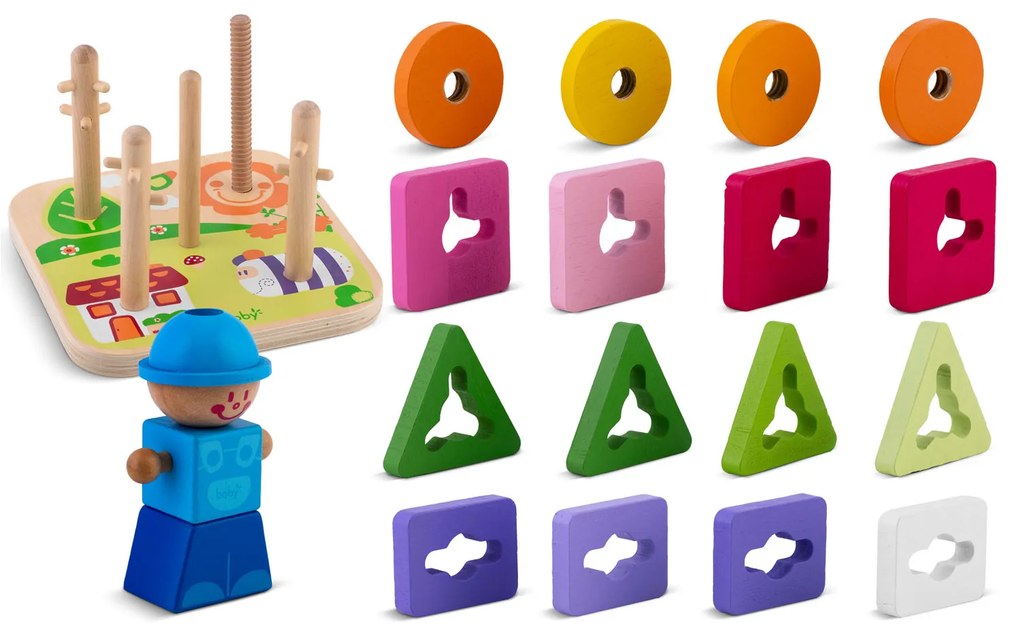 Drevená triediaca hračka - puzzle RK-866 Ricokids