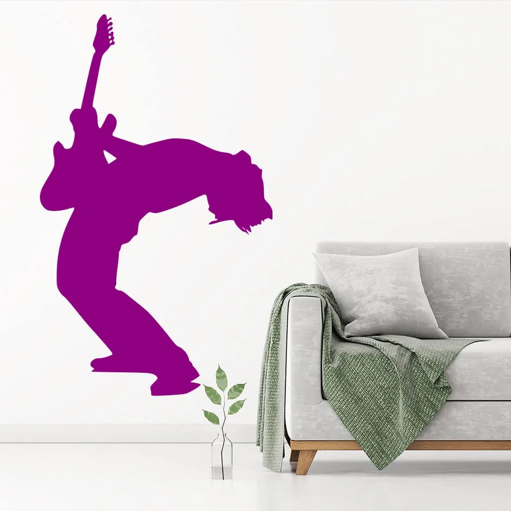 Veselá Stena Samolepka Silueta Rocker Farba: béžová, Veľkosť: 40 x 24 cm