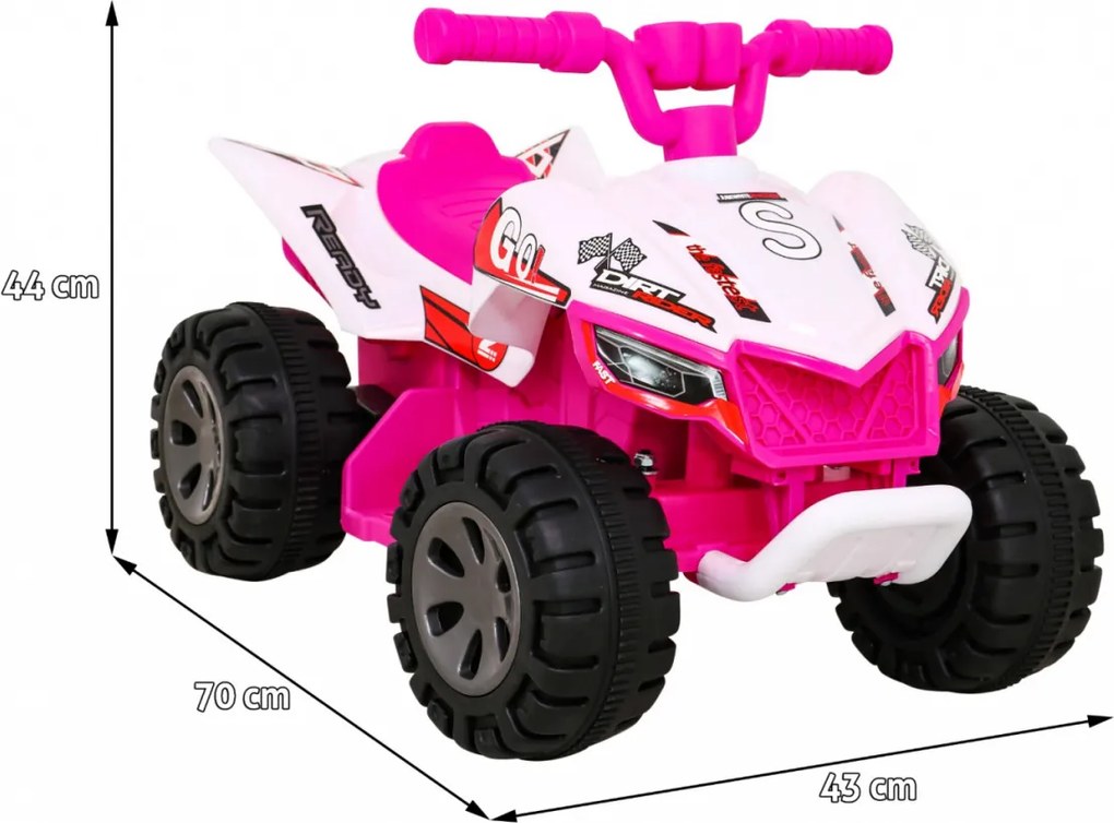 Ramiz Najrýchlejšia batériová štvorkolka pre deti Ružová + 25W motor