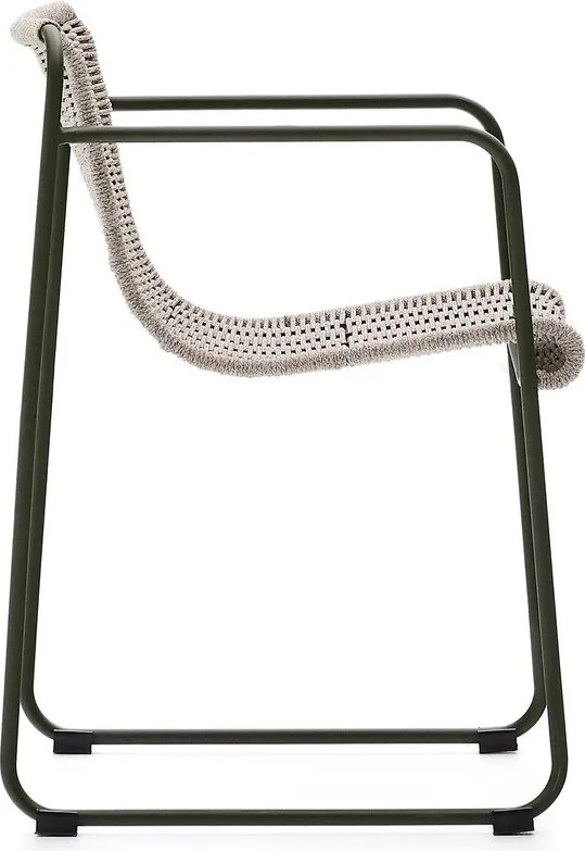 Sivozelená kovová záhradná stolička Maurina – Kave Home