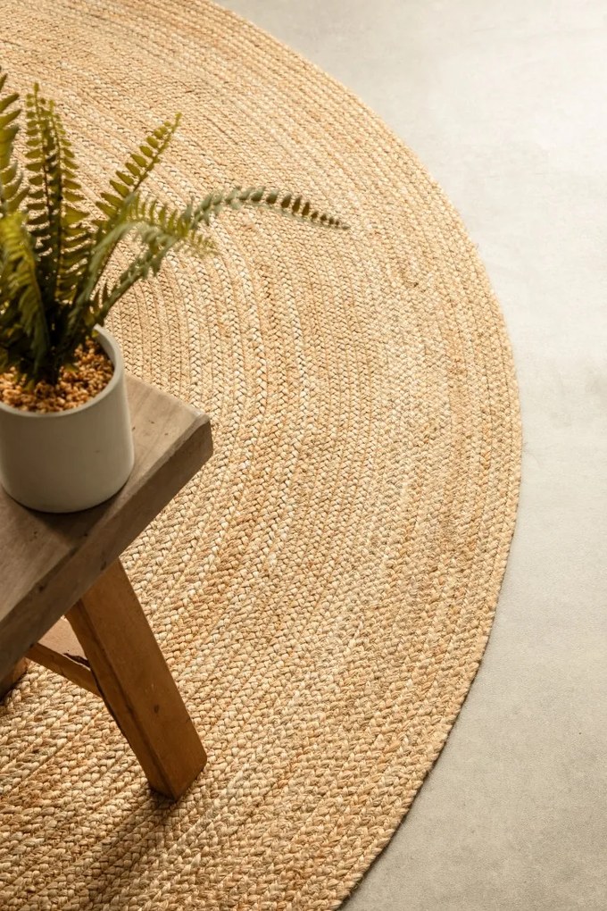 Hanse Home Collection koberce Kusový koberec Jute Braided 106005 Gold - 140x140 (priemer) kruh cm