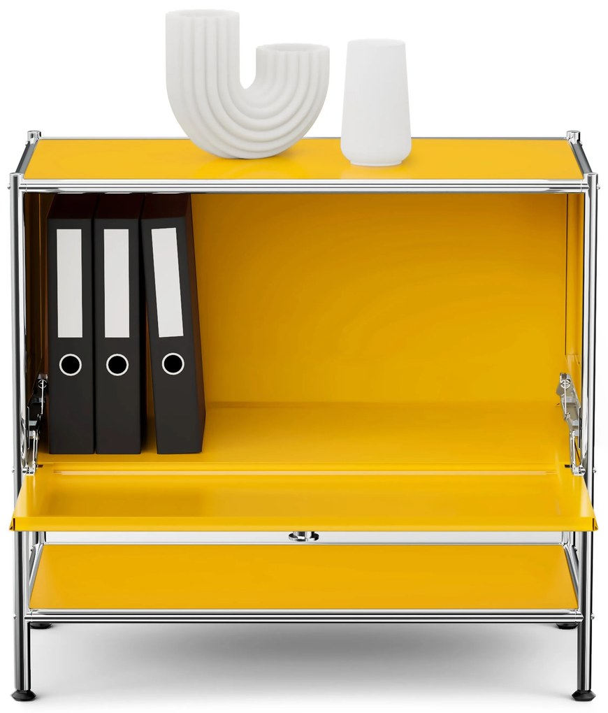 Kovová odkladacia skrinka »CN3« s výklopným priečinkom, žltá