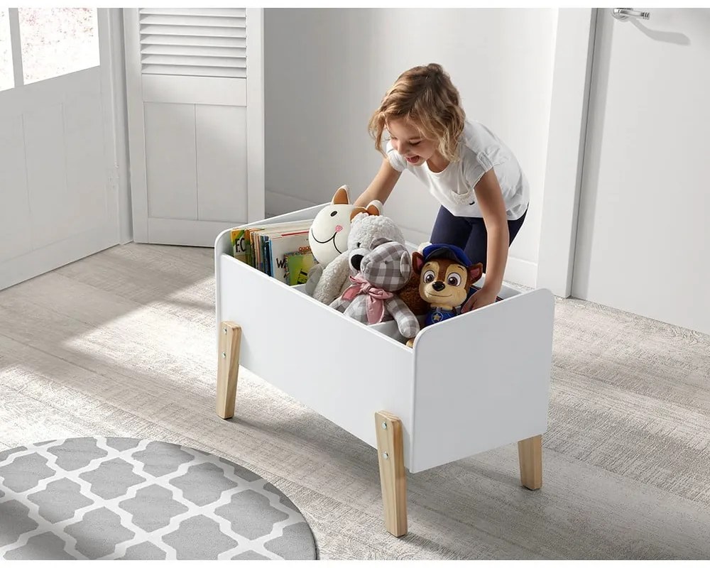 Biela detská knižnica z borovicového dreva 84x48 cm KIDDY – Vipack