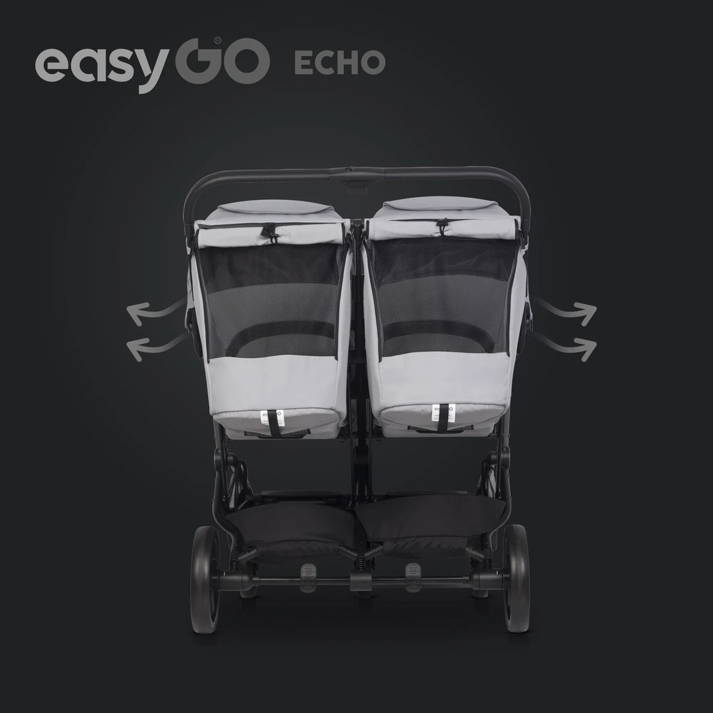 Súrodenecký kočík EasyGo Echo Cloudy Gray