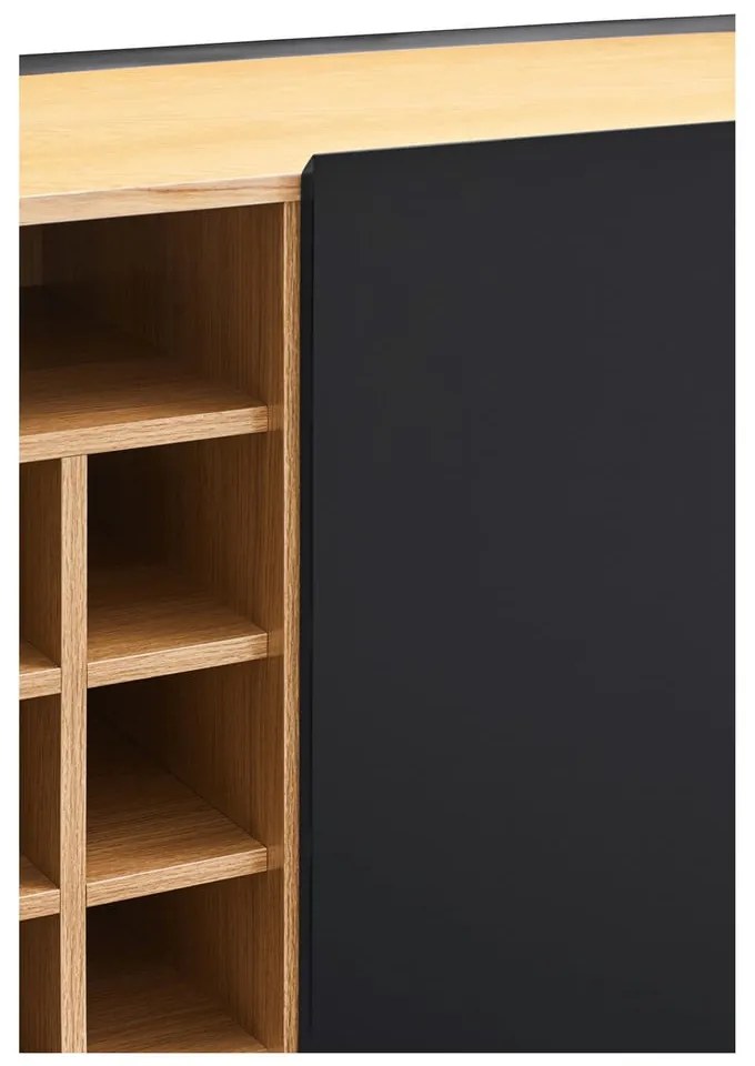 Čierna vysoká komoda v dekore duba 95x120 cm Arista – Teulat