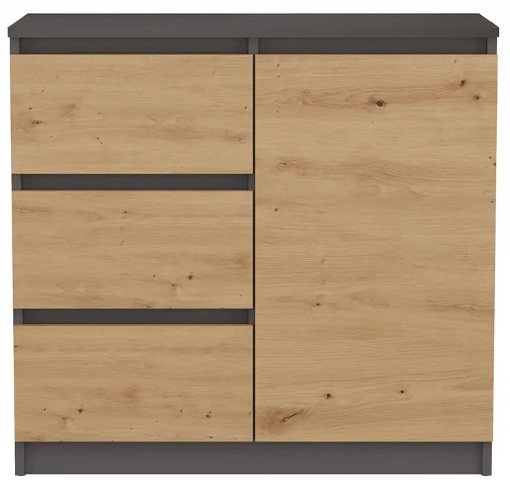 Komoda so zásuvkami 80 cm dub artisan/antracit