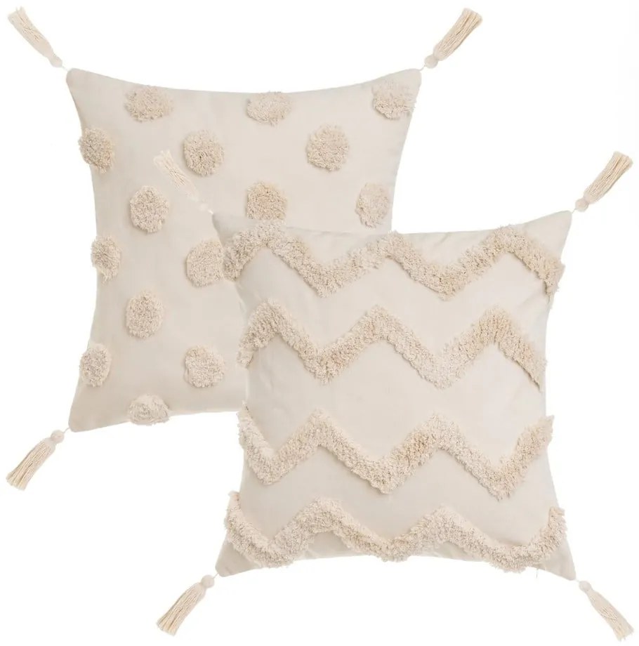 Dekoračné vankúše v súprave 2 ks 45x45 cm Natural – Casa Selección