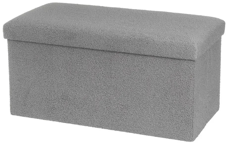 Sivý taburet z textílie buklé Folding – Casa Selección