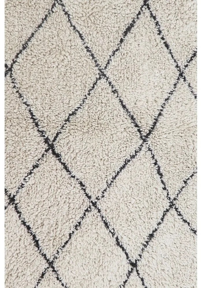 Krémový prateľný ručne tkaný bavlnený koberec 70x100 cm Mini Bereber – Lorena Canals