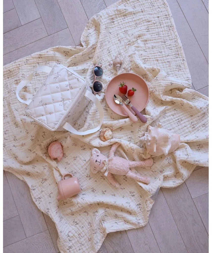 Červený/v lososovej farbe detský príbor 3 ks zo silikónu Rose Mix – Cam Cam Copenhagen