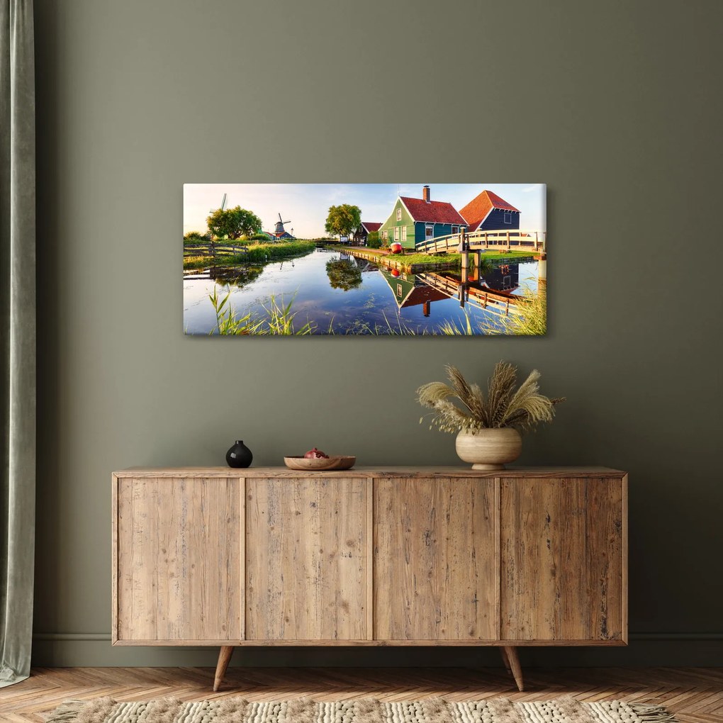 Obraz holandských mlynov (120x50 cm)