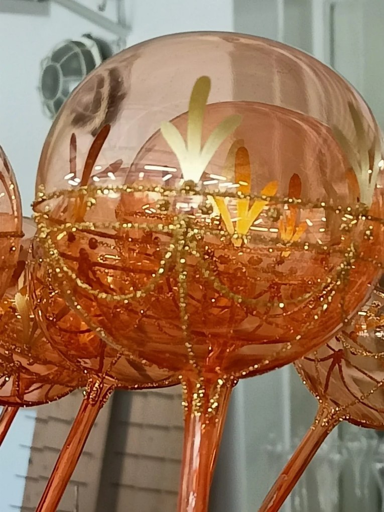 Bella Rose Sklenená vianočná ozdoba Guľa Ružová Lesk 3