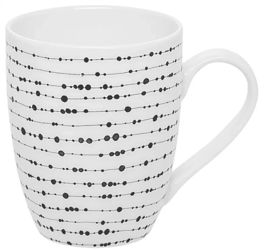 Šálka na mlieko, čaj alebo cappuccino 320 ml set 3 ks - Basic Dots - 490822