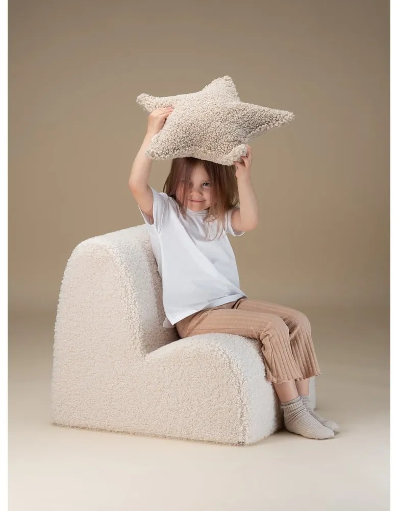 Krémové detské kresielko z textílie buklé Cloud – Wigiwama