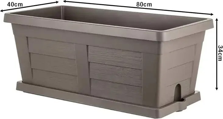 Bama Záhradný veľkoobjemový truhlík Legno cappuccino, 80 x 40 x 35 cm, 80 cm