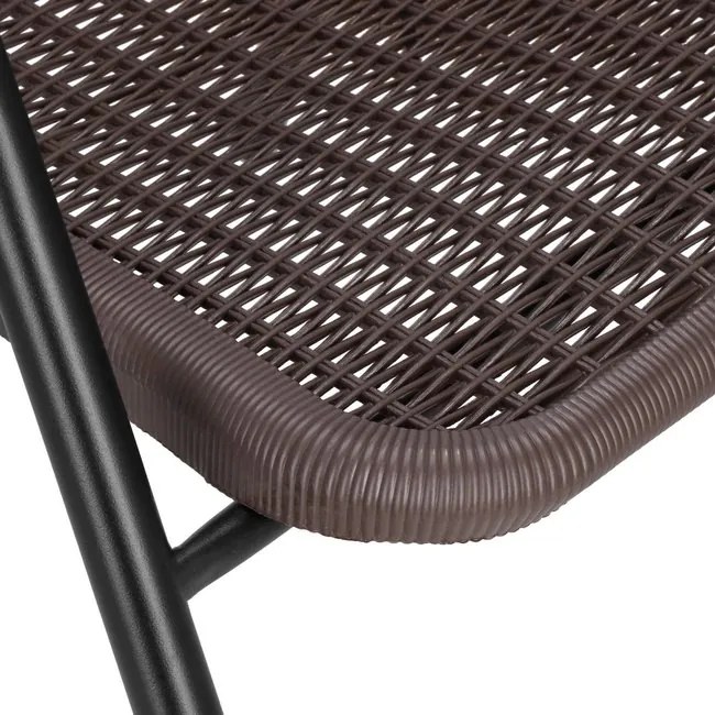 Kovová záhradná súprava Springos – 4 stoličky a stôl so sklenenou doskou