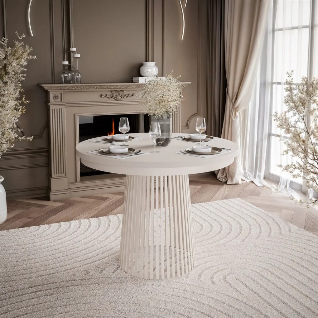 OKRÚHLY ROZKLADACÍ JEDÁLENSKÝ STÔL SIMEON KAŠMÍR 100 / 180 cm