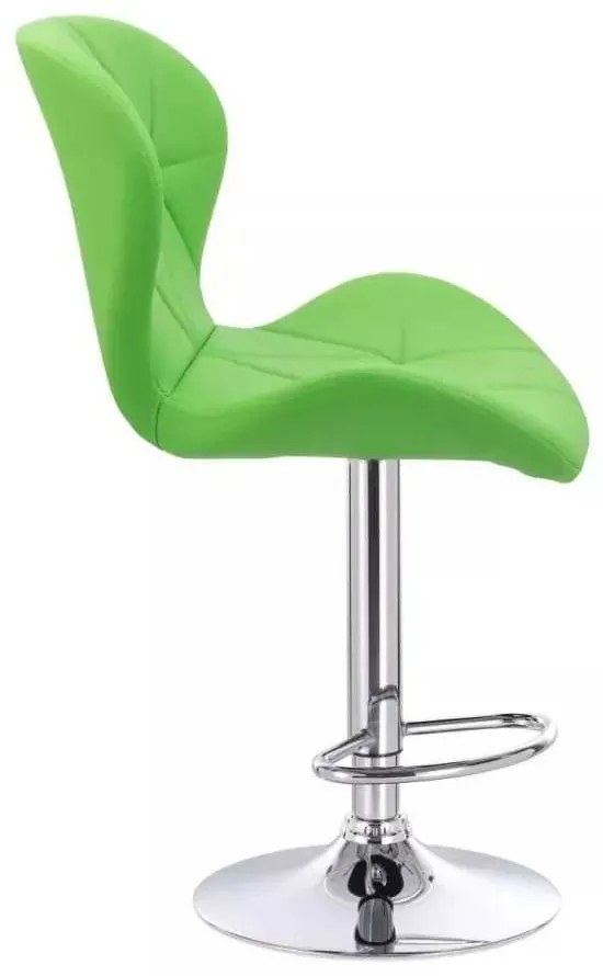 LuxuryForm DESIGN Barová stolička LIVIO na striebornom tanieri - zelená