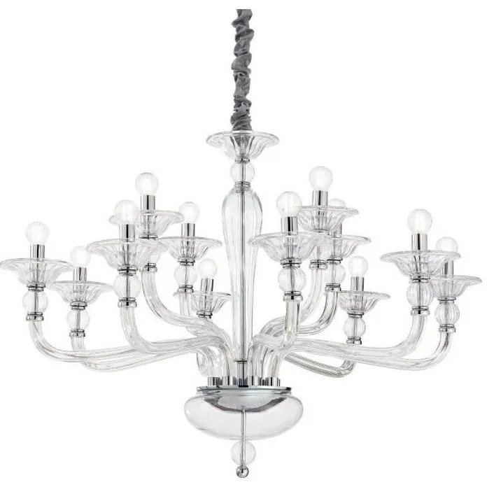 Ideal Lux - Luster na reťazi DANIELI 12xE14/40W/230V pr. 94 cm číra