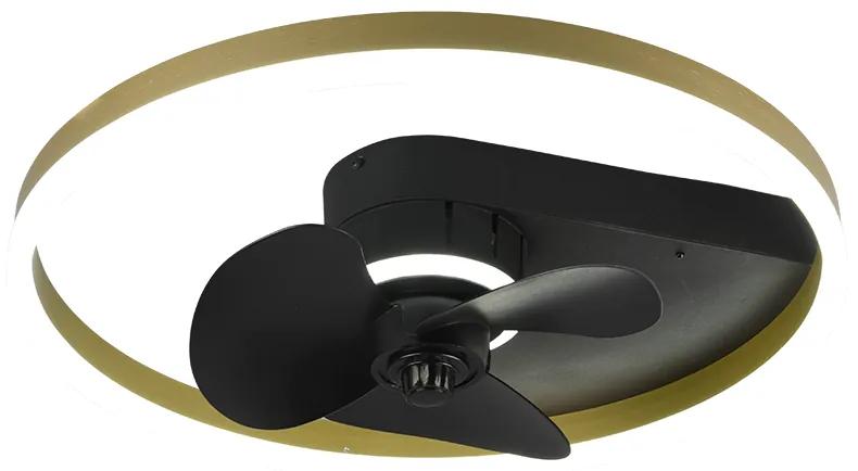 TRIO R67083132 BORGHOLM stropné svietidlo s ventilátorom LED D500mm 30W/3500lm 2700-6500K matná čierna, stmievateľné, diaľkový ovládač