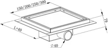 Mexen Flat-Q M13 štvorcová podlahová vpust 12 x 12 cm, biela - 1210012