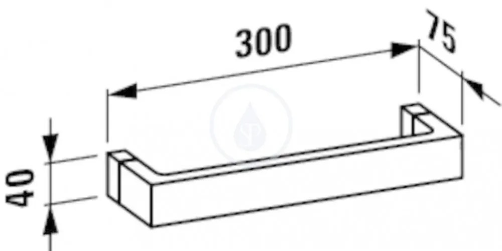 LAUFEN Kartell Držiak na uterák 300 mm – štandardné vyhotovenie, farba kryštál transparentná H3813300840001