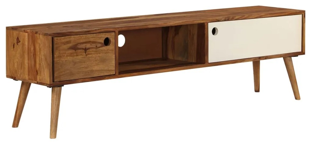 vidaXL TV stolík 140x50x35 cm masívne sheeshamové drevo