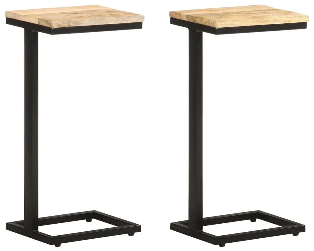 Príručné stolíky 2 ks 31,5x24,5x64,5 cm surové mangové drevo 321970