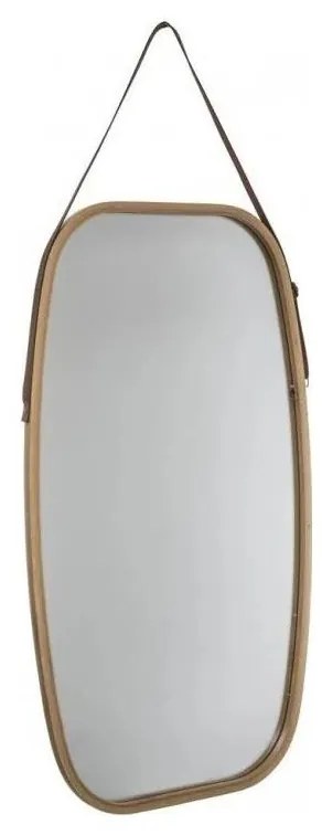 5five - Nástenné zrkadlo OVAL 77x43 cm bambus