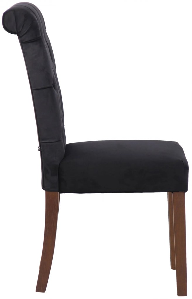 Jedálenská stolička Lisburn - zamat - Čierna