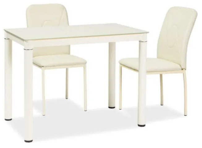 Jedálenský stôl HILMA 110x70, 110x75x70, krémová