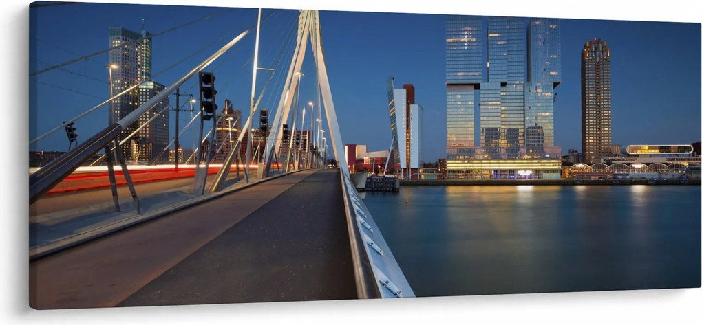 Obraz - Súmrak v Rotterdame, Holandsko (120x50 cm)