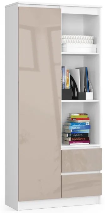 Regál R11 R80 1D 2SZ CLP biely / cappuccino lesk