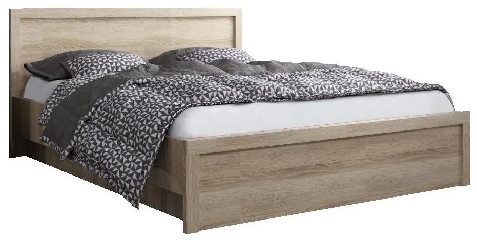 Tempo Kondela Posteľ s úložným priestorom, 140x200, dub sonoma, JESI NEW